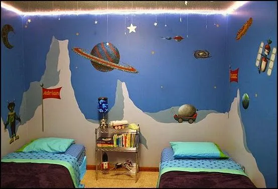 Dormitorios para niños tema espacio - Dormitorios colores y estilos