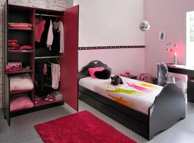 Dormitorios en rosa y negro para adolescentes - Colores en casa