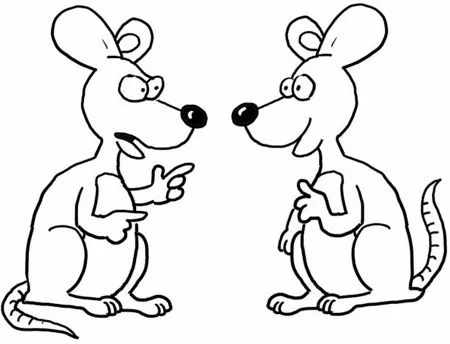 dos-ratones-hablando-dibujos-para-colorear | aojoabierto