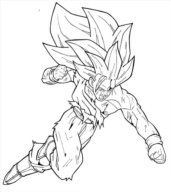 Goku ssj dibujo para colorear - Imagui