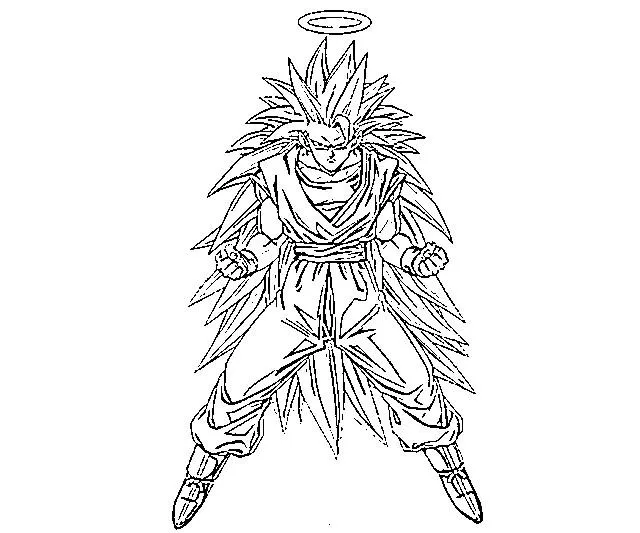Goku fase 4 cuerpo completo para colorear - Imagui