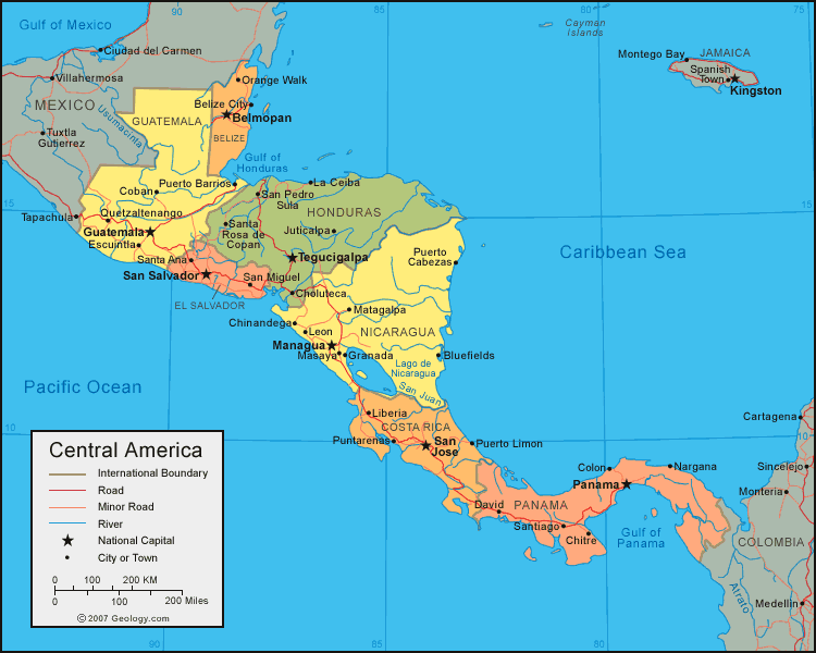 Dragon Blog: Mapas de America central para la tarea de Mr. Nieto