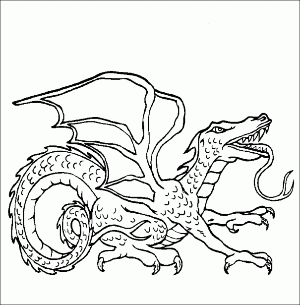 Dragon con fuego para colorear - Imagui