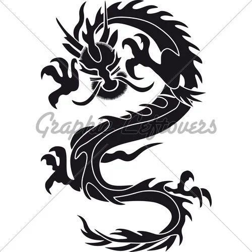 dragon silhouette | Chinese Dragon Silhouette Tattoo Tribal Tattoo ...