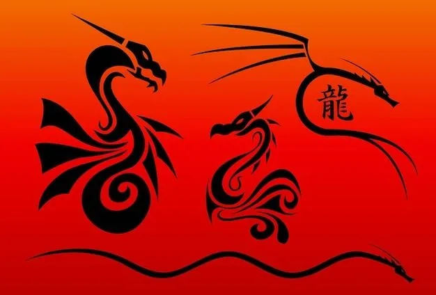 Dragones chinos vectores | Descargar Vectores gratis