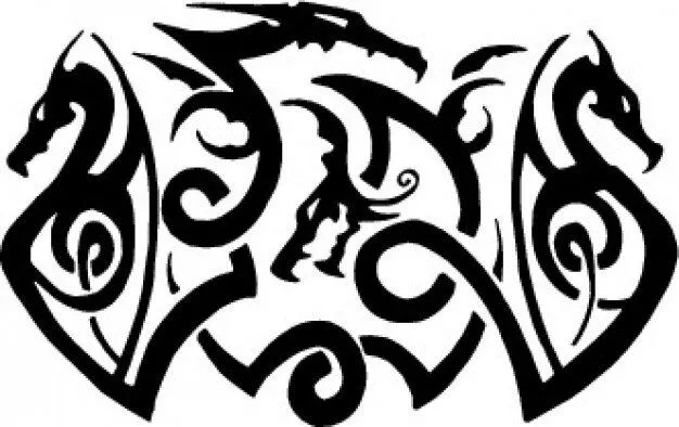 Dragones tatuaje tribal vector | Descargar Vectores gratis