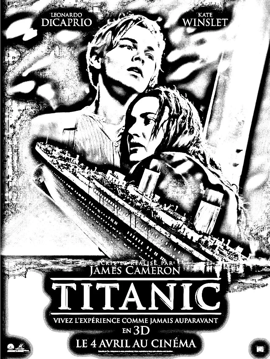 La dramática y clásica película Titanic - Películas - Colorear para Adultos