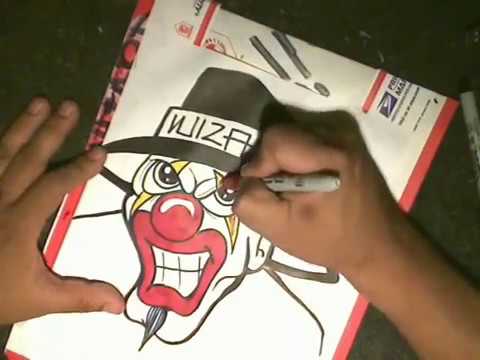 drawing a cholo clown (speed drawing) by WIZARD - YouTube
