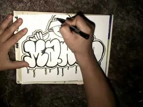 Drawing Marco Throw up and graffiti character- Mr Chino- (Sureno ...