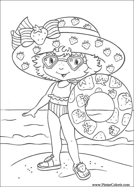 Drawings To Paint & Colour Strawberry Sweetheart - Print Design 030