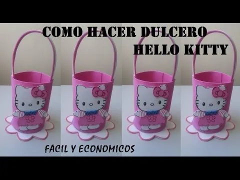 COMO HACER DULCEROS HELLO KITTY DE FOAMY - YouTube