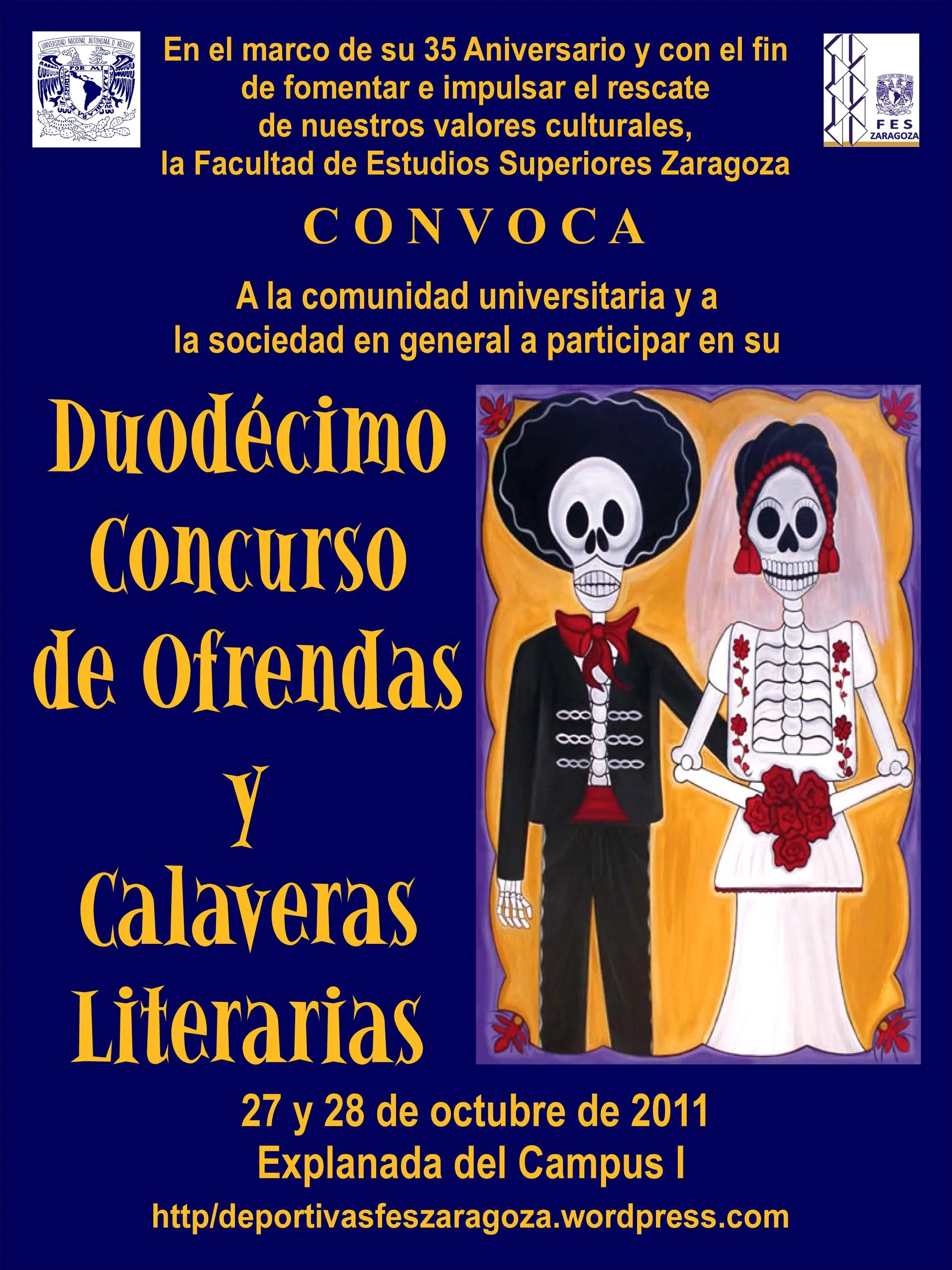 Duodécimo Concurso de Ofrendas y Calaveras Literarias. | ACTIVIDADES  DEPORTIVAS DE LA FES ZARAGOZA