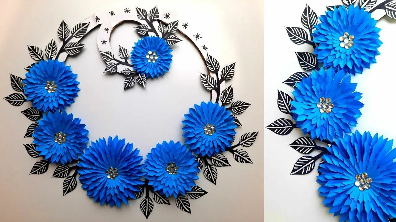 Easy Paper Flower Wall Hanging - Decorating Ideas for Your Home - YouTube