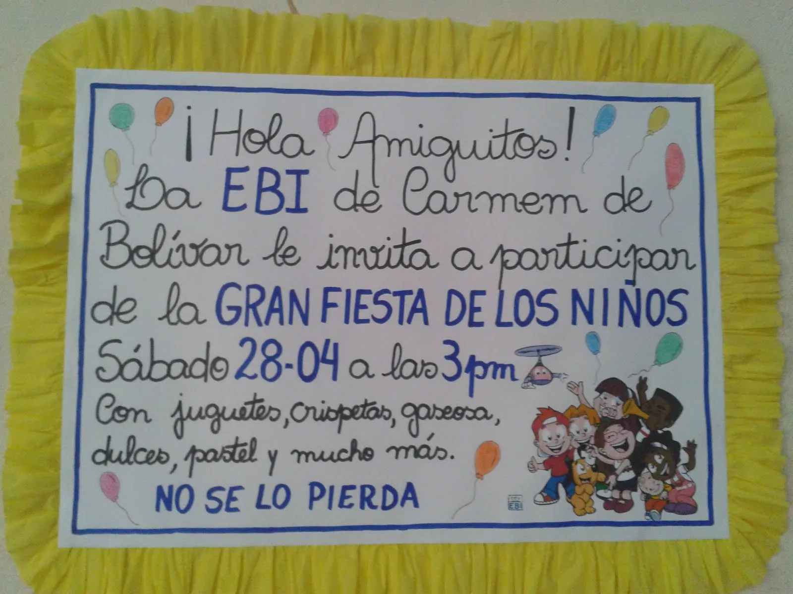 EBI COLOMBIA: Ejemplos para la fiesta de los niños