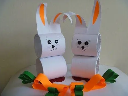 EcoNotas.com: Conejos de Pascua con Tubos de Carton Reciclados