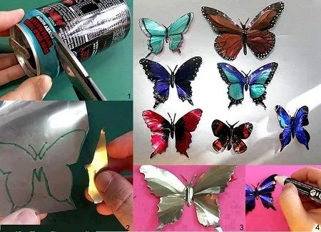 EcoNotas.com: Mariposas con Latas Recicladas
