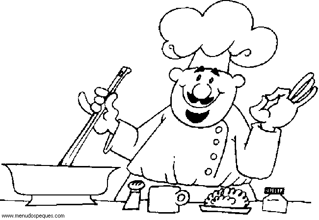 Dibujo de un cocinero para colorear - Imagui