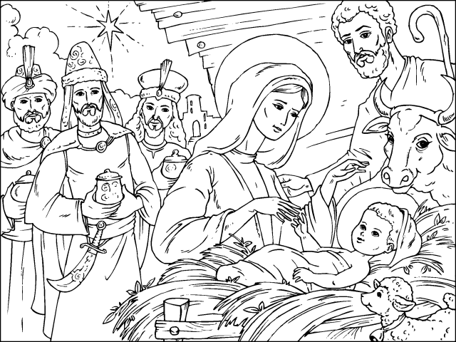 Educar con Jesús: Colorear el nacimiento de Jesús