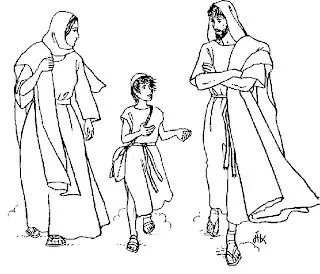 Educar con Jesús: Dibujo para S. José (De vuelta del templo) Educar con Jesús: Dibujo para S. José (De vuelta del templo)