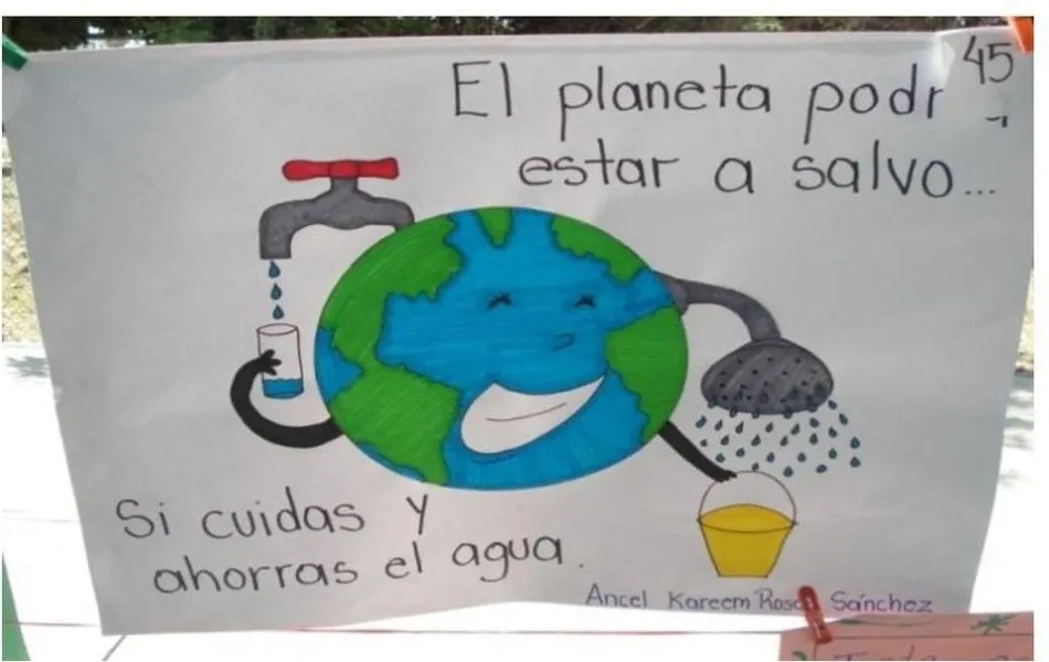4 ejemplos de carteles del medio ambiente para niños escuela