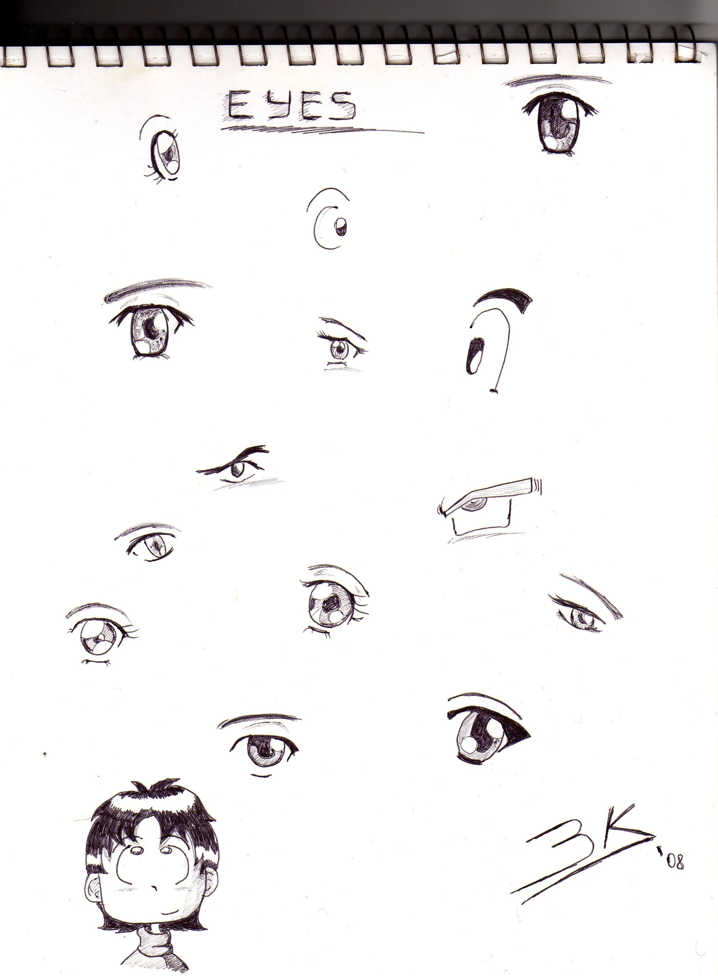Aquí tienes algunos ejemplos de otros estilos de ojos: