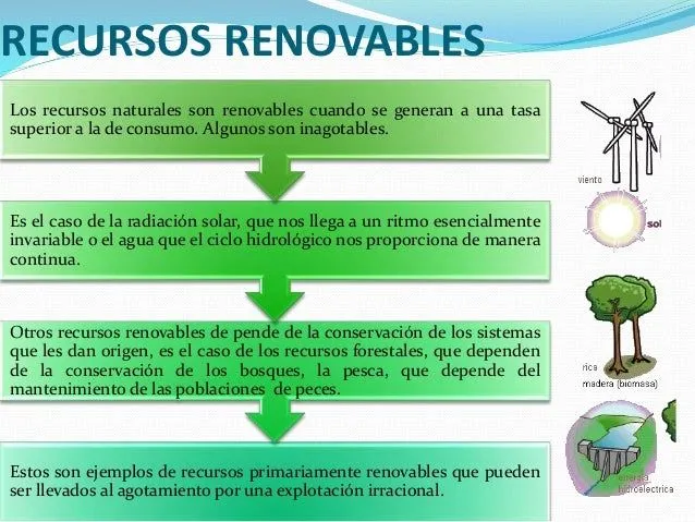 Ejemplos de recursos renovables y no renovables para niños - Imagui