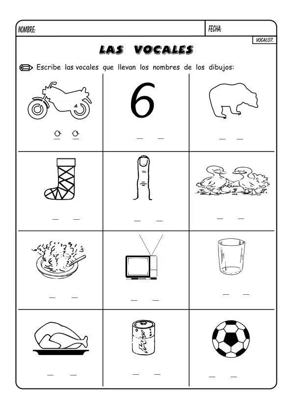 EJERCICIOS CON VOCALES Colouring Pages (page 2)