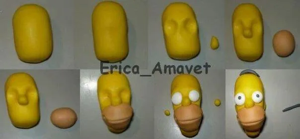 Como elaborar un homero Simpson en plastilina - Imagui