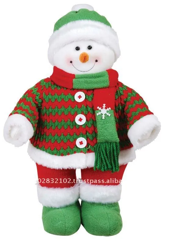 14" muñeco de nieve de pie ( sombrero verde )-Adornos navideños ...