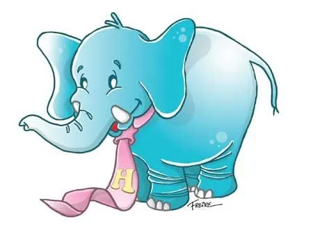 elefante dibujo con color