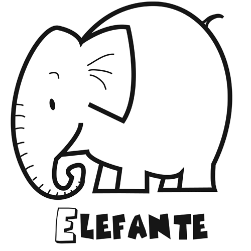 Dibujos para imprimir y colorear: Elefante para colorear