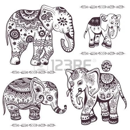 elefante hindu dibujo blanco y negro - Buscar con Google ...