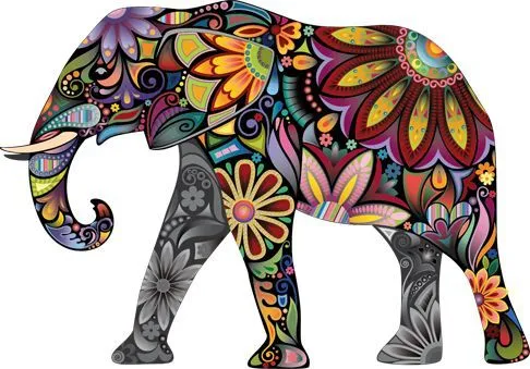 Imagen en vinilo decorativo elefante estampado | Diseño y fotos ...
