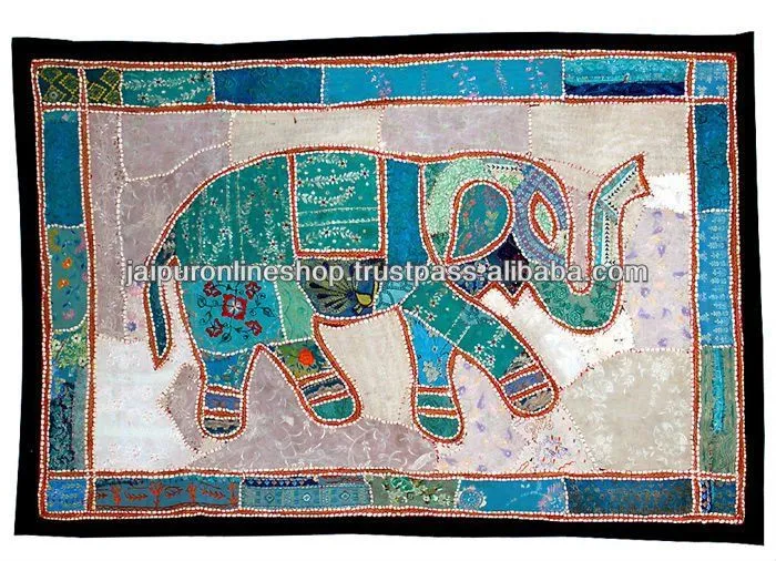 Elefante indio bordado de la tapicería de retazos-Tapicería ...