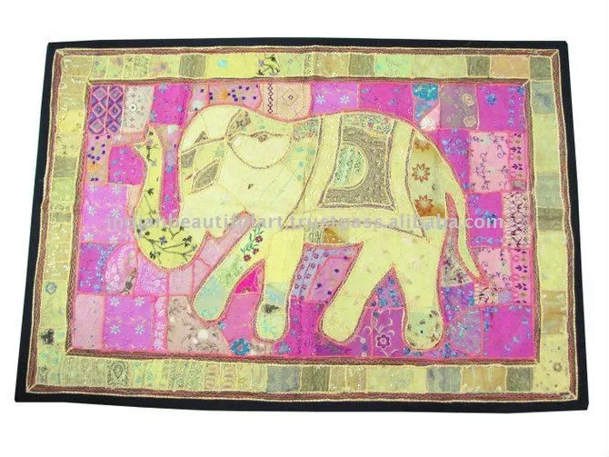 elefante indio patchwork tapiz colgando de la pared decoración ...