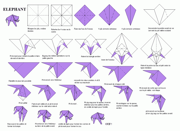 Elefante de origami paso a paso - Imagui