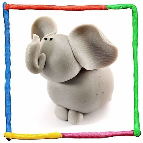 Elefante de plastilina para niños - Animales de la selva de ...