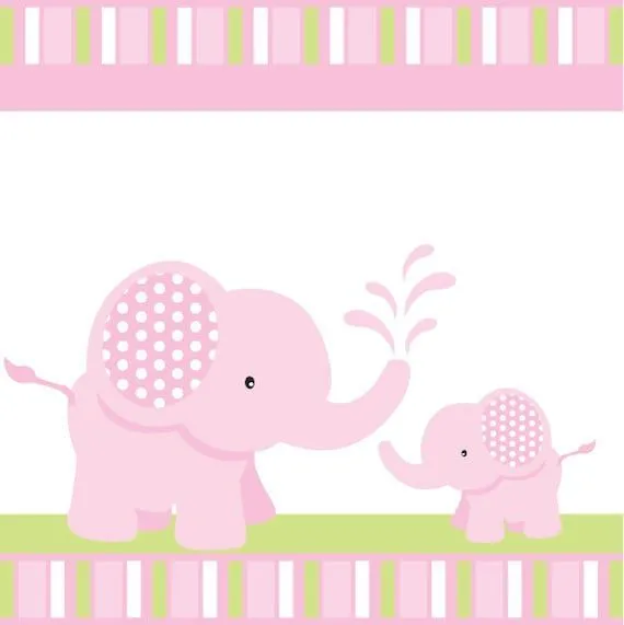 Elefante rosa bebé ducha o cumpleaños por blackleafdesign en Etsy