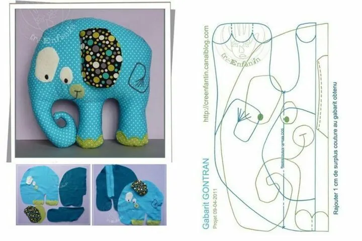 elefante stoffa | patrones patchwork | Pinterest