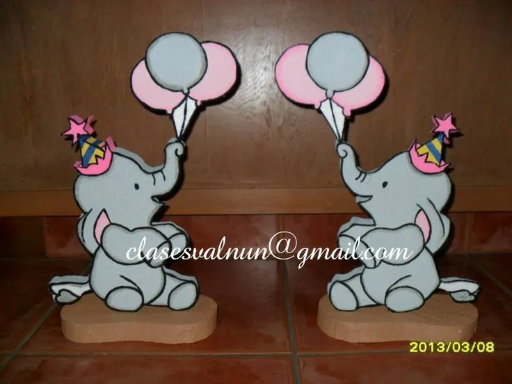 Elefantes para centro de mesa | Figuras de Unicel/Styrofoam ...