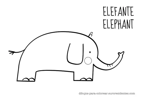 Dibujos para Colorear: Colorear elefante