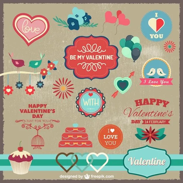 Elementos gráficos de amor | Descargar Vectores gratis