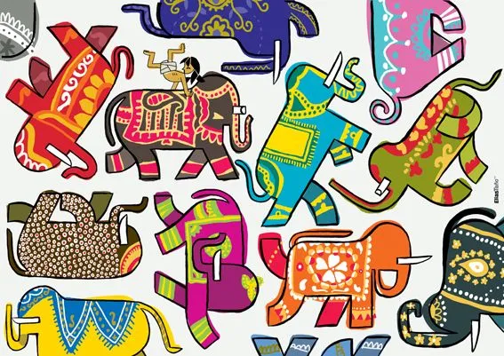 Dibujos de elefantes de la india - Imagui