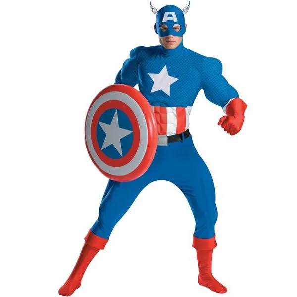 Disfraz de Capitán América musculoso Deluxe: comprar online