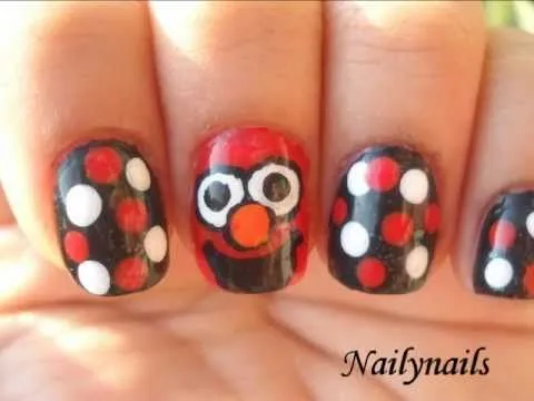 Elmo Nail Art Design - Diseño de Uñas de Elmo - YouTube
