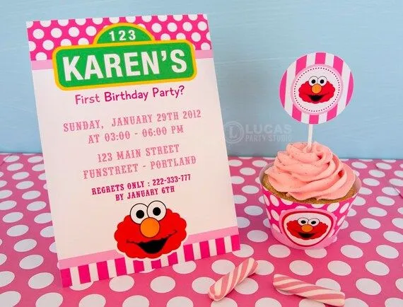 Elmo Sesame Street inspirado cumpleaños fiesta por LucasPartyStudio