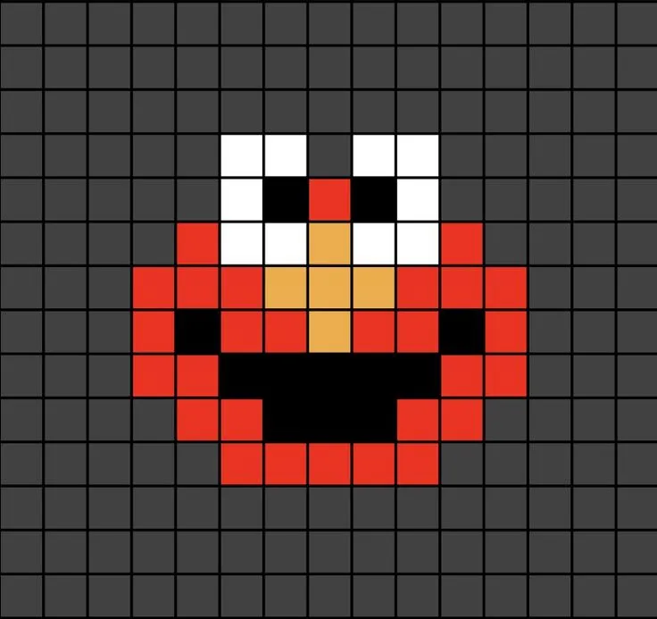 Elmo's Face (small) Pixel Art en 2023 | Dibujitos sencillos, Punto de cruz,  Dibujos de puntos