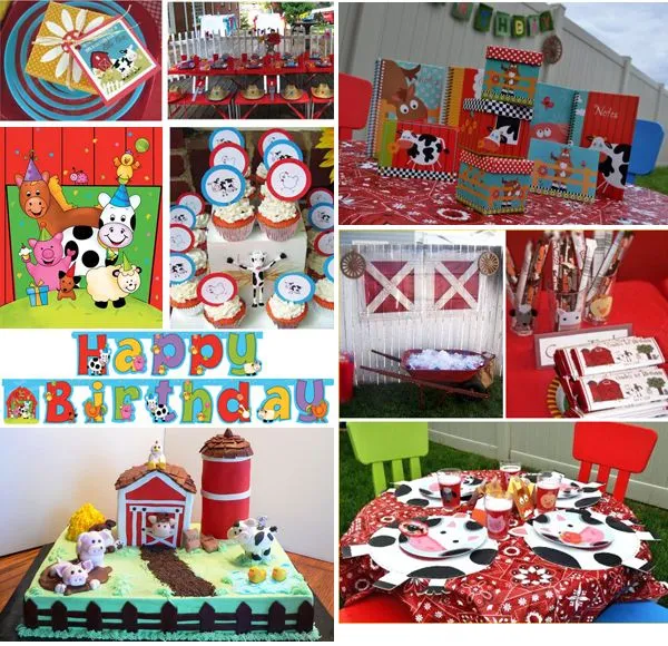 Decoración para fiestas de cumpleaños animales de granja - Imagui