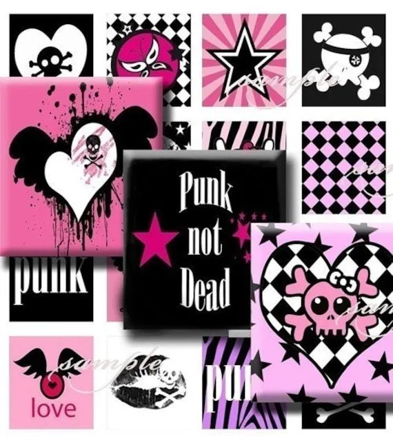 Emo Punk Rock Digital Collage 089 Sheet 0.75 by sweetcolours
