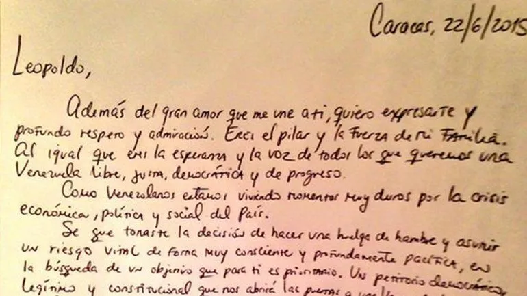 La emotiva carta de la esposa de Leopoldo Lopez: ¡Lo hemos logrado ...